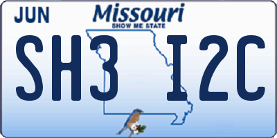 MO license plate SH3I2C
