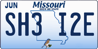 MO license plate SH3I2E
