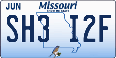 MO license plate SH3I2F