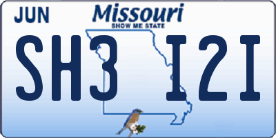 MO license plate SH3I2I