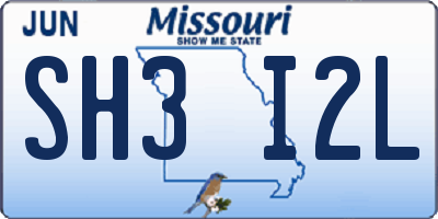 MO license plate SH3I2L
