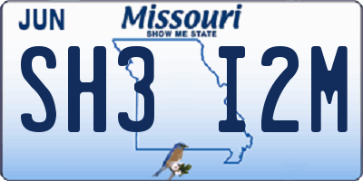 MO license plate SH3I2M