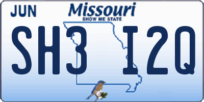 MO license plate SH3I2Q