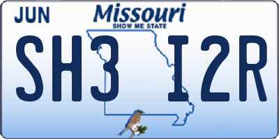 MO license plate SH3I2R