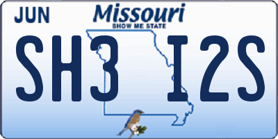 MO license plate SH3I2S