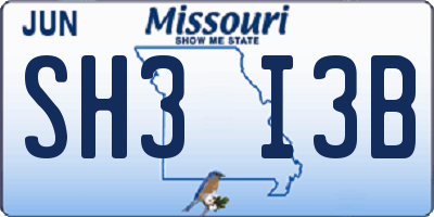MO license plate SH3I3B