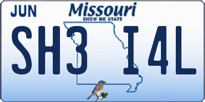 MO license plate SH3I4L