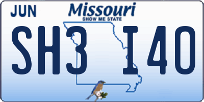 MO license plate SH3I4O