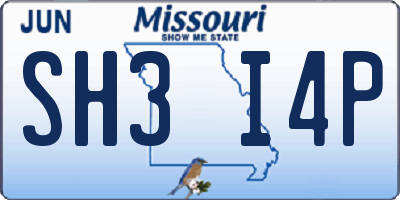 MO license plate SH3I4P