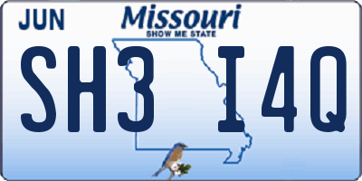 MO license plate SH3I4Q
