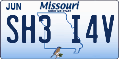 MO license plate SH3I4V