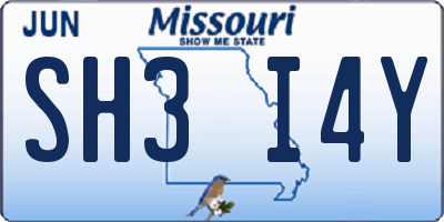 MO license plate SH3I4Y