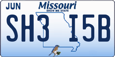 MO license plate SH3I5B