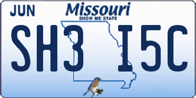MO license plate SH3I5C
