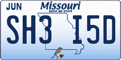 MO license plate SH3I5D