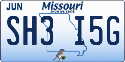MO license plate SH3I5G