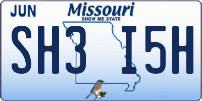 MO license plate SH3I5H