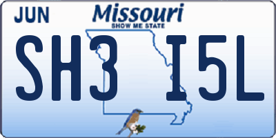 MO license plate SH3I5L