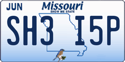 MO license plate SH3I5P