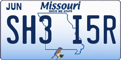 MO license plate SH3I5R