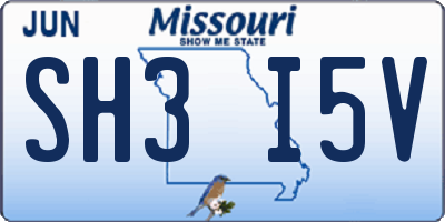 MO license plate SH3I5V