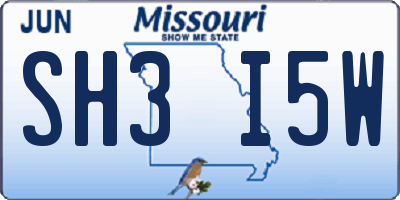 MO license plate SH3I5W