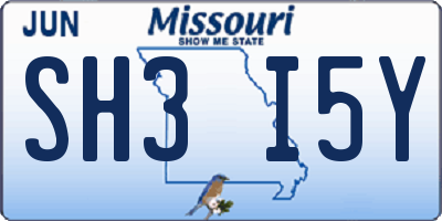 MO license plate SH3I5Y
