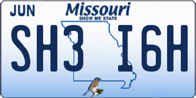 MO license plate SH3I6H