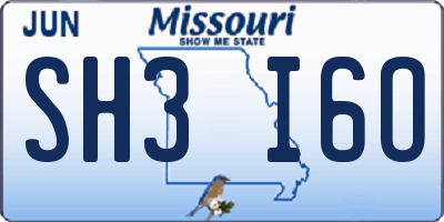 MO license plate SH3I6O