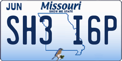 MO license plate SH3I6P