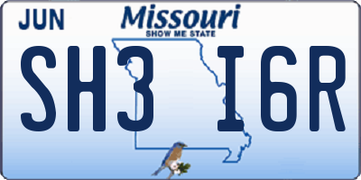 MO license plate SH3I6R