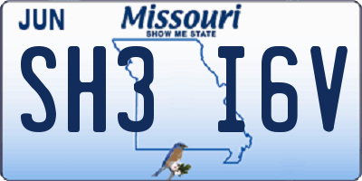 MO license plate SH3I6V