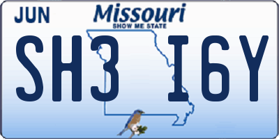 MO license plate SH3I6Y