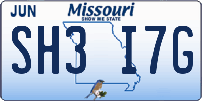 MO license plate SH3I7G