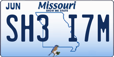 MO license plate SH3I7M