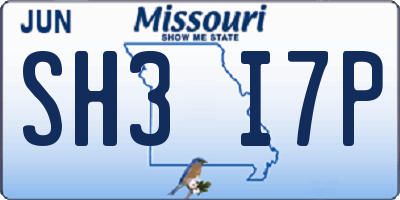 MO license plate SH3I7P
