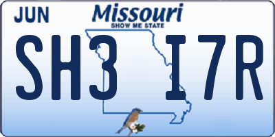 MO license plate SH3I7R