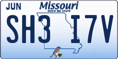 MO license plate SH3I7V