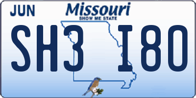 MO license plate SH3I8O