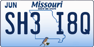 MO license plate SH3I8Q