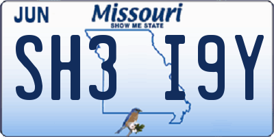 MO license plate SH3I9Y