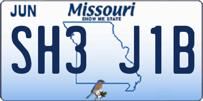 MO license plate SH3J1B