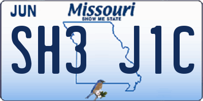 MO license plate SH3J1C