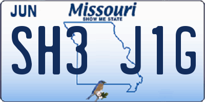 MO license plate SH3J1G
