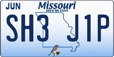 MO license plate SH3J1P