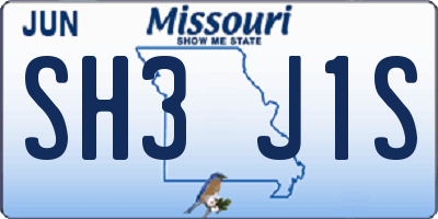 MO license plate SH3J1S