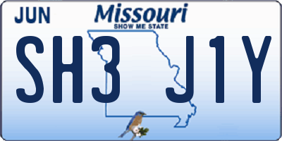 MO license plate SH3J1Y