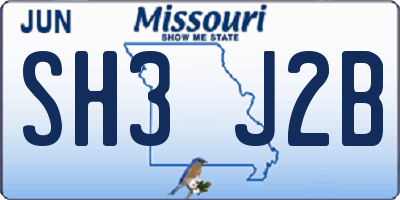 MO license plate SH3J2B
