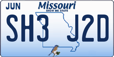 MO license plate SH3J2D