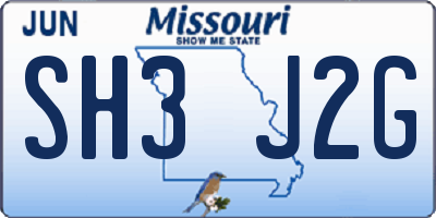 MO license plate SH3J2G